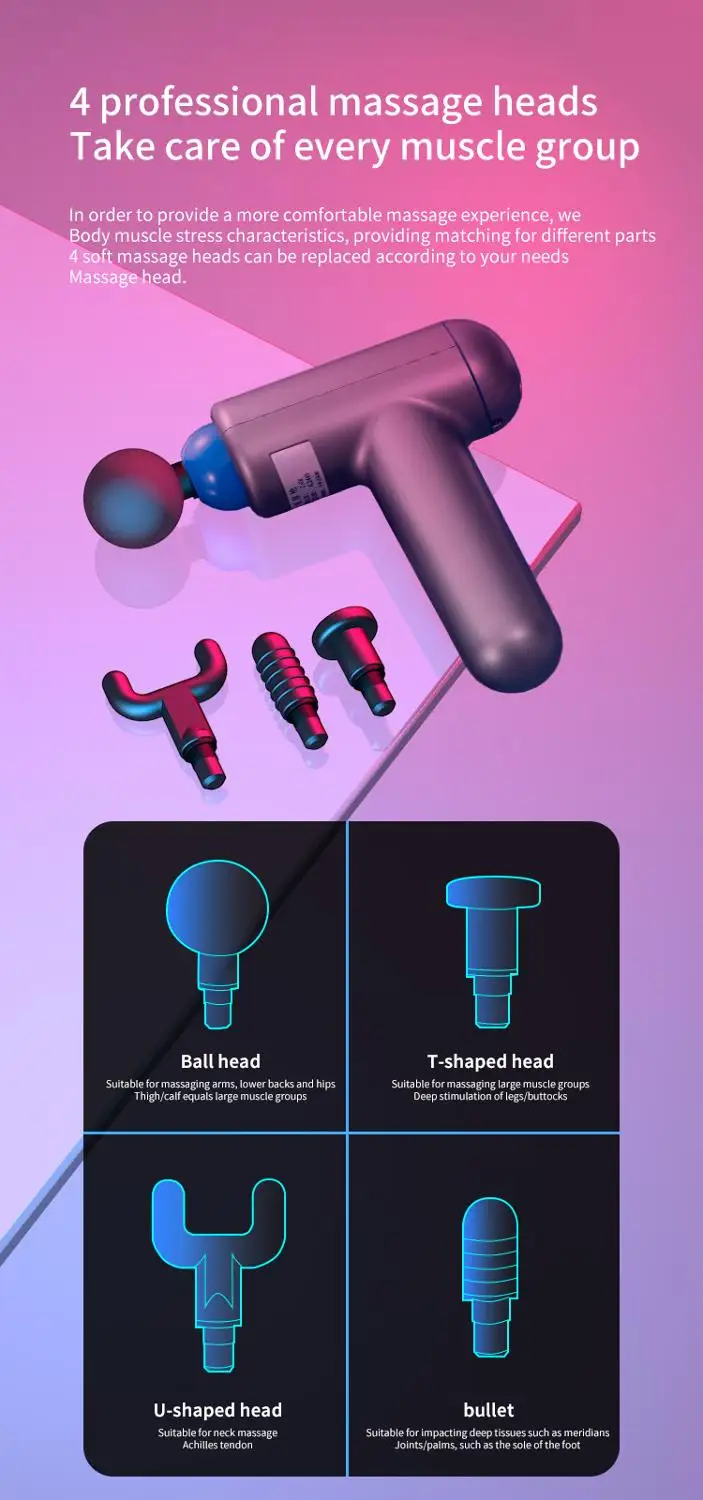 

Mini Low Noise Profession Massage Gun Body Muscle Deep Fascia Massager Muscle Pain Exercising Relaxation Slimming Shaping