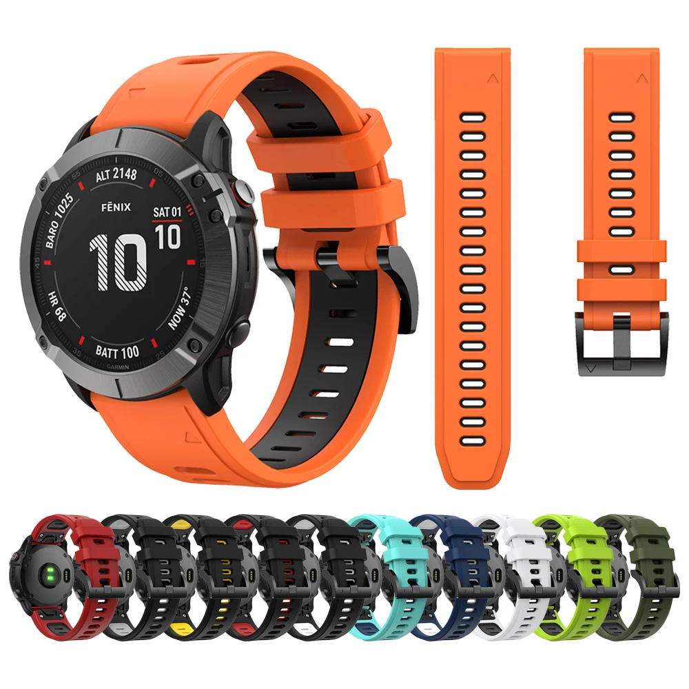 

Easyfit Silicone Wrist strap For Garmin Fenix 6 Pro 5 Plus 22mm Quick Release watchband Fenix5 Fenix6 forerunner 945 Watch band