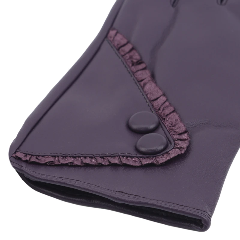 

Gloves Fashion Lady Soft Leather Gloves Winter Warm Mitten Xmas Gift Black High Quality Glove Women Black Mittens