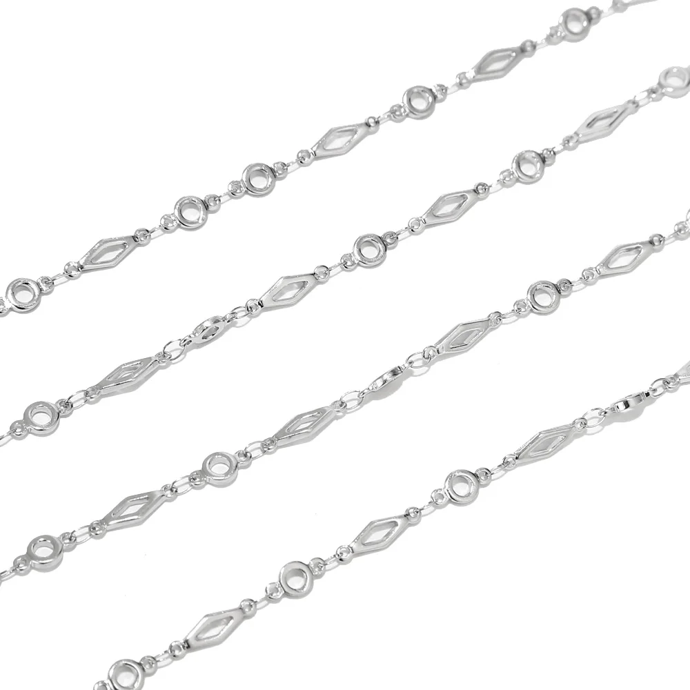 

Top Quality 4mm Width Stainless Steel Chain Prismatic Round Link Chains DIY For Jewelry Necklace Making Handmade Accessories