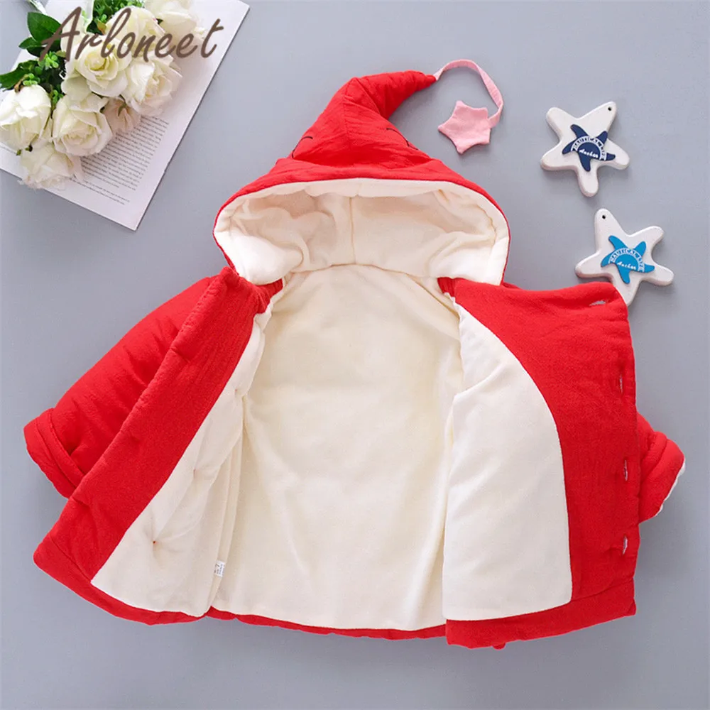 ARLONEET пальто с мультяшным рисунком для маленьких девочек теплое зимнее толстое со