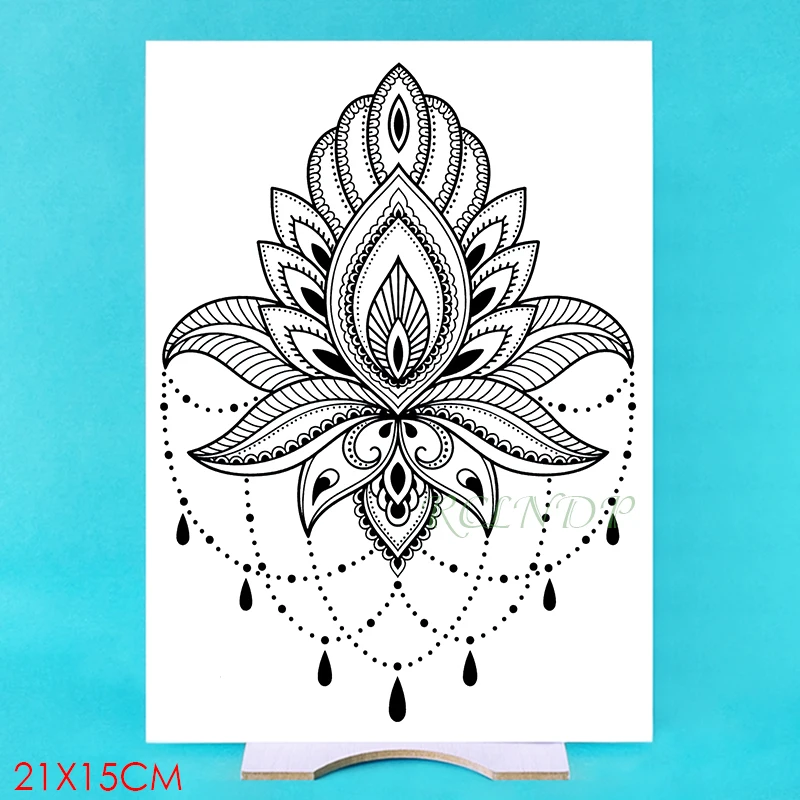 Водонепроницаемая Временная тату-наклейка цветок ожерелье поддельные тату