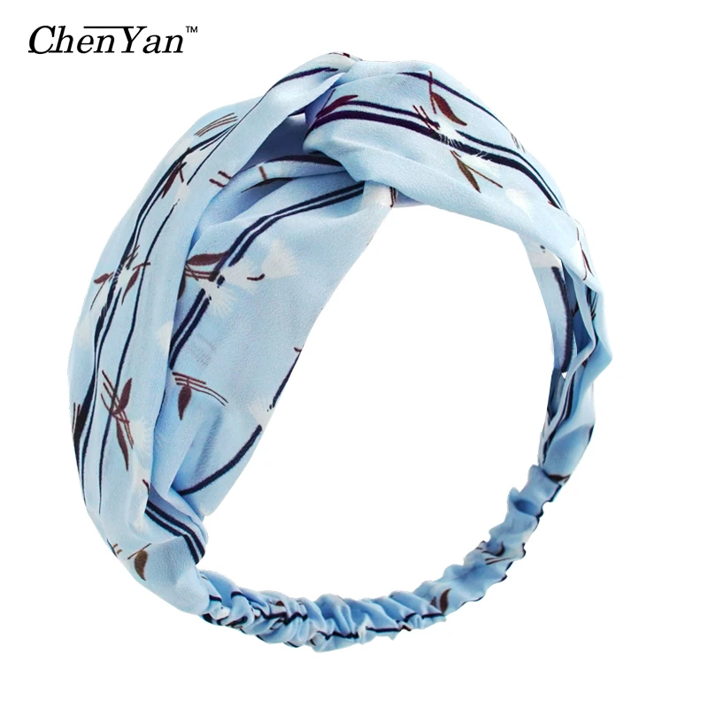 Chen Yan Satin полосатая повязка на голову Girl повязки с узелком New Wild Hairband FD18022| |
