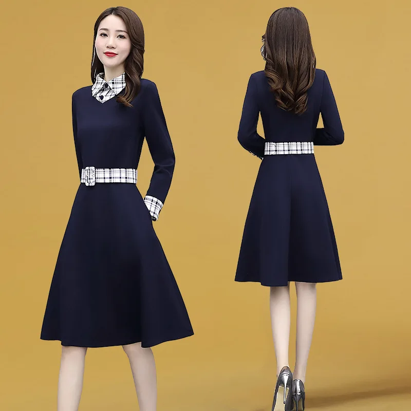 

New dress autumn women's dress 2021 long slim A-line skirt small autumn skirt