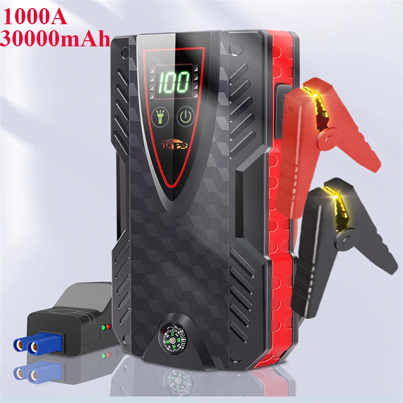 

1000A Car Jump Starter Power Bank 30000mAh 12V Starting Device Portable Emergency Car Booster Auto Car Battery Charger PowerBank