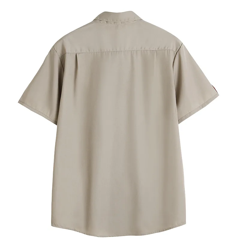 Базовая рубашка униформы Dk Мужская школьная форма цвета хаки с короткими