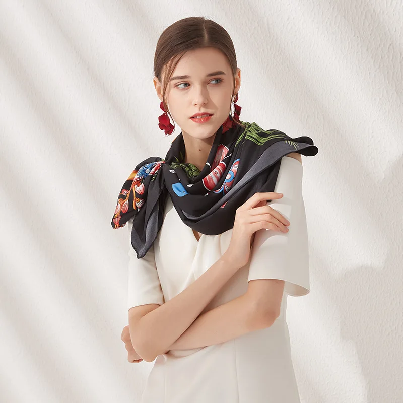 Новый дизайн 2020 брендовые шелковые шарфы летние женские шали и палантины