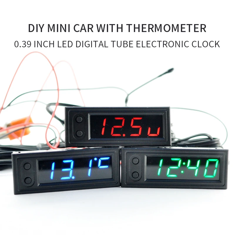 3 в 1 DIY Многофункциональные Высокоточные Часы внутри и снаружи автомобиля