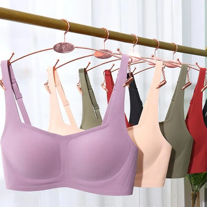 

Latex Seamless Yoga Bra Women Push Up Underwear Cooling Gathers Shockproof Pad Female Intimate Fashion Comfortable Bralette