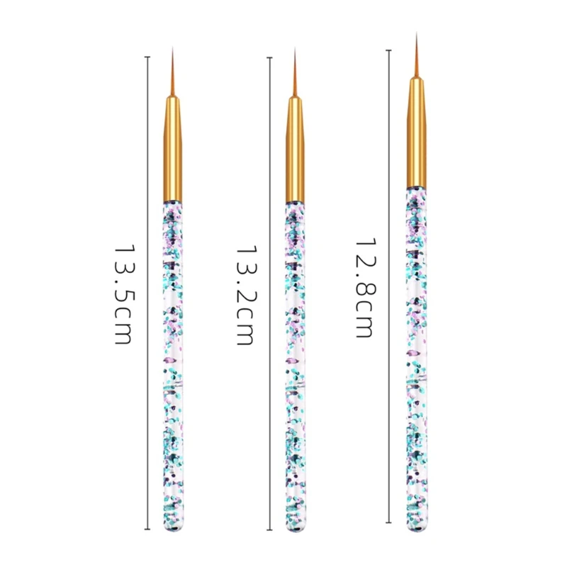 3 шт. акриловые бусины блесток стержень выдвижной ручки УФ Гель-лак для ногтей