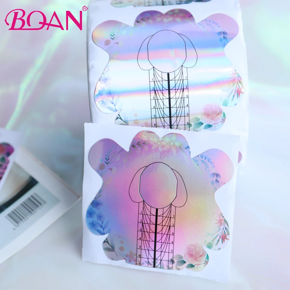 

BQAN 300 pcs Gel Nail Art Extensions Forms Manicure Nail Art Stickers Tips Tool Nail Builder Building Guide Self-Adhesive Tool
