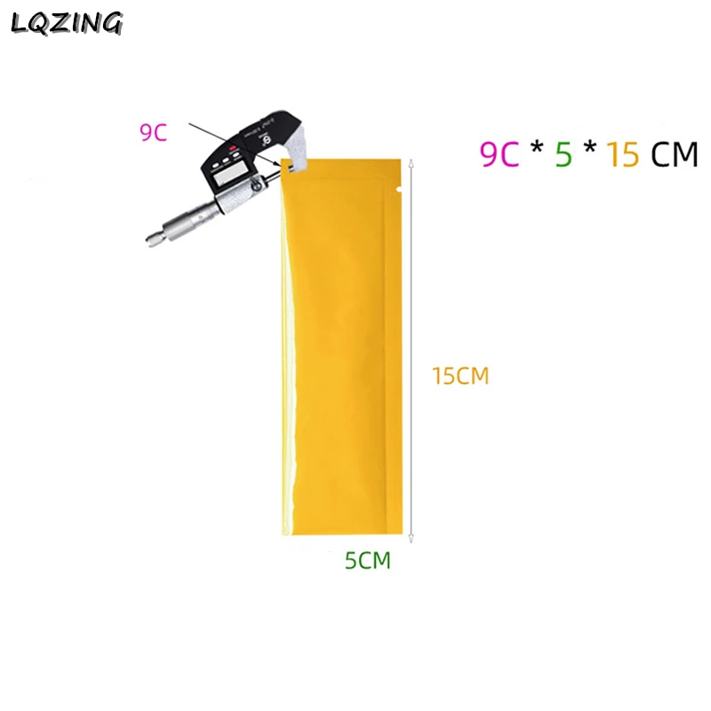 Вакуумные пакеты с открытым верхом из 100x желтой/зеленой/оранжевой фольги