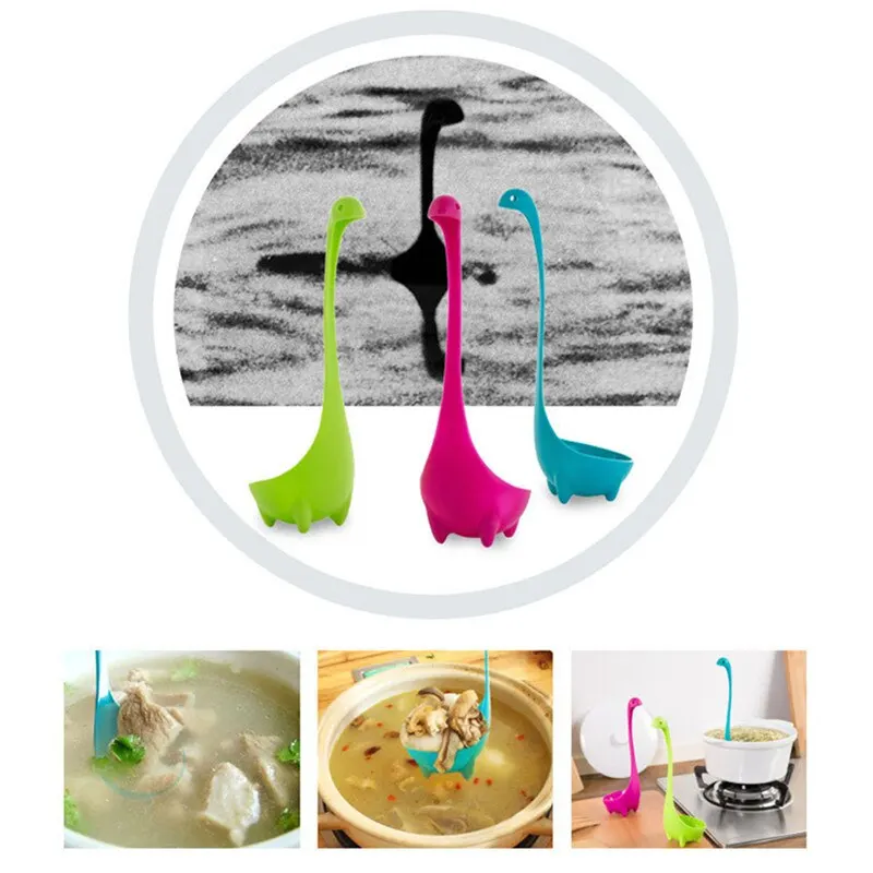 

1Pc Long Handle Vertical Dinosaur Soup Spoon Resistant Tools Noodle Leaky Meal Dinner Cooking Stirrer Spoon Kitchen Supplies