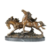 couple horses running statue bronze animal sculpture art gorgeous home office decoration accessories fine business gift