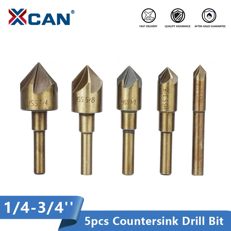 Сверло с зенкером XCAN 5 шт. 82 градусная фаска сверло HSS4341 для резьбы по дереву и