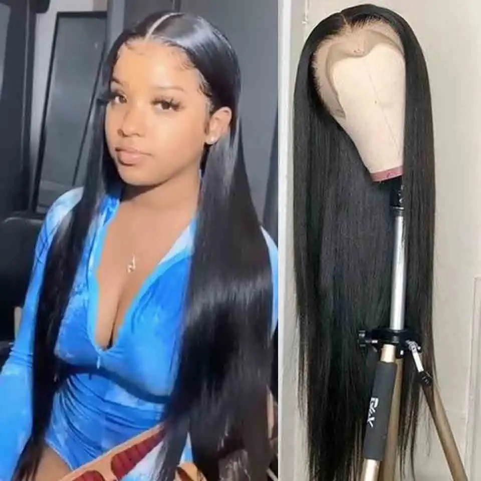 

Straight Lace Front Wig Human hair 30 Inch Transparent Lace Wigs 13X4 HD Lace Frontal Wig Human Hair Wigs For Women 250 Density