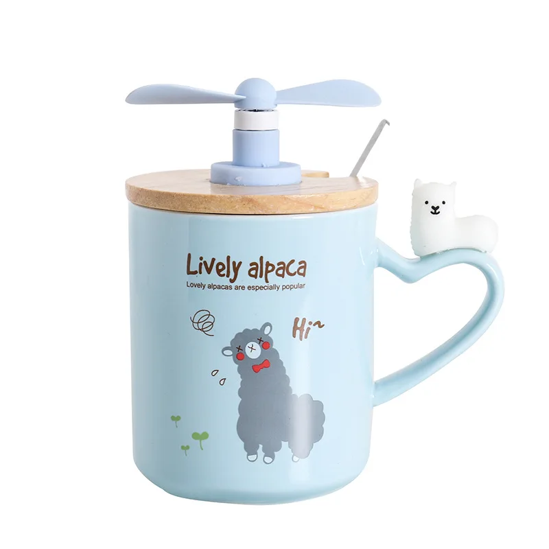 400 мл Милая овца кофейная кружка креативный USB вентилятор керамическая чашка