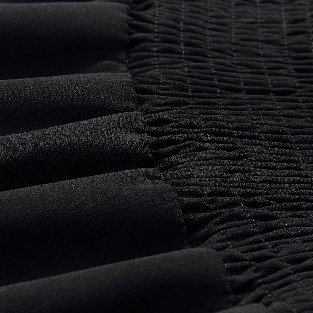 

Elegant Lace Decor Patchwork Design Midi Black Dress Summer Women Sexy Slash Neck Stretchy High Waist Casual Party Dress Female