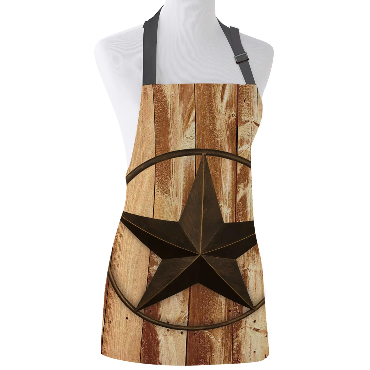 

Деревянный текстурированный фон со звездами для приготовления пищи, Кухонный Фартук для женщин, мужчин, шеф-повара, официанта, кафе, магазин...