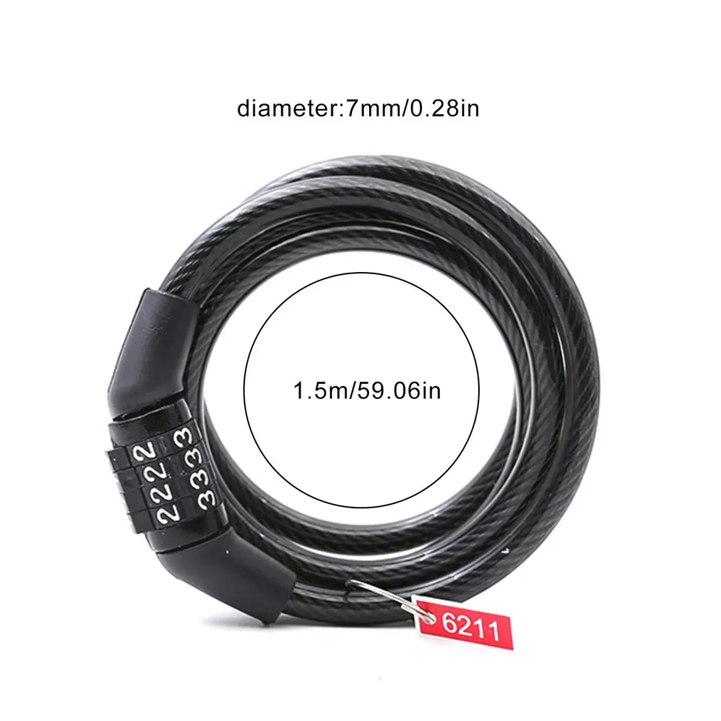 Универсальный Противоугонный замок для велосипеда катушка из нержавеющей стали