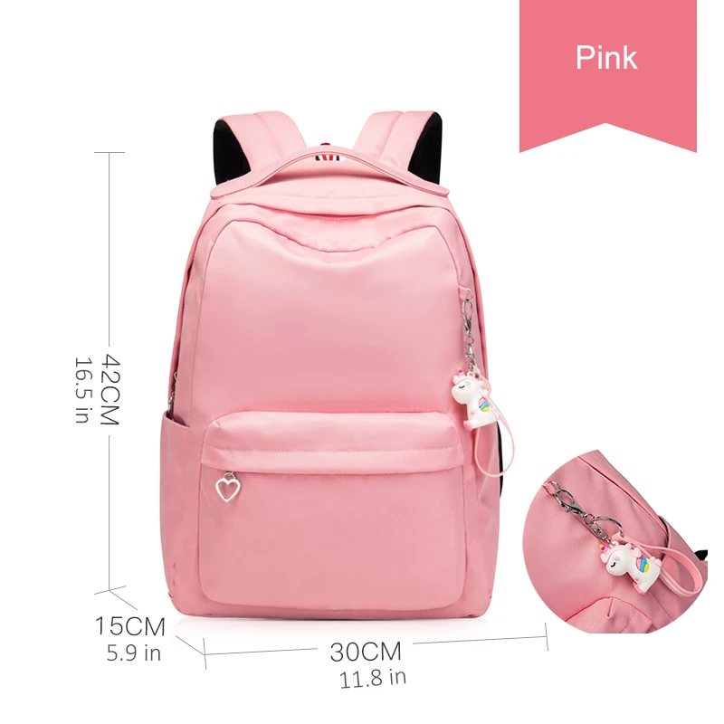 Teenager School Backpack Pen Case Set Female Waterproof Light Weight Schoolbag Classic School Backpack Mochilas Pen Box Optional