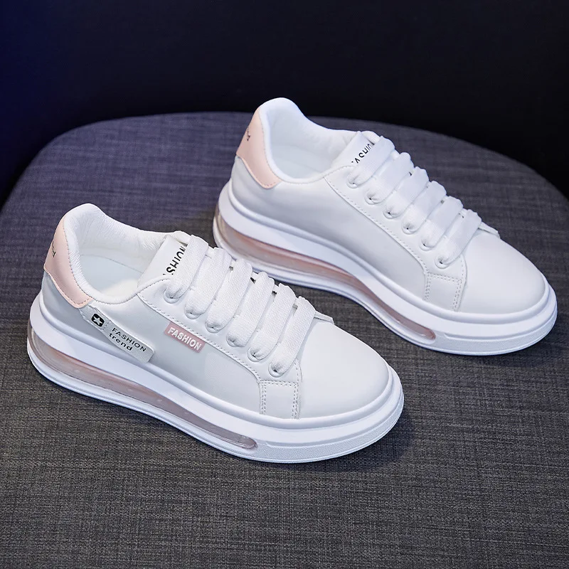 Leather Running Shoes Women Air Cushioning Sneakers White Casual Damping Non Slip Ladies Trainers Basket Walking Sports