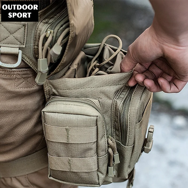 Military Tactical Camouflage Backpack Bag Outdoor Sport Camping Hiking Trekking Waist Leg Shoulder Multi-Function Saddle Bag Men