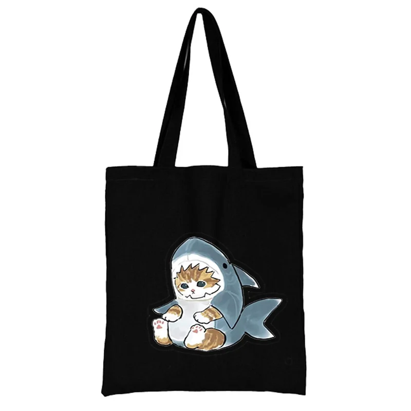 Cat Shopping Bag Woman Shopper Folding Canvas 2021 Tote Travel Bags Designer Handbags Beach Printed Cloth Shoulder Ladies Fabric | Багаж и
