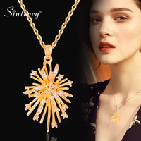 sinleery series jewelry stunning fireworks pendant necklace for women gold color chain women wedding accessories zd1 ssc