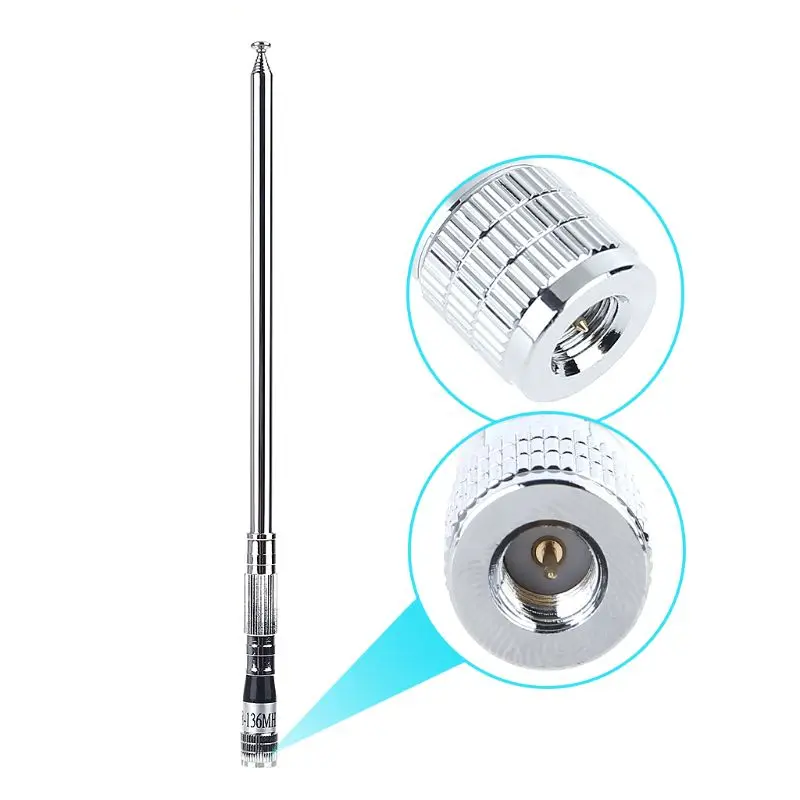 

Replacement 118Mhz-136MHz Whip Telescopic Antenna for Airband Radio Receiver Aviation SMA BNC 1M Scalable Multiple Uses