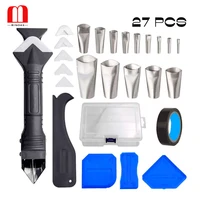 27 pcs caulking tool kit 6 in 1 silicone caulking nozzle tools applicator finisher kit sealant finishing set