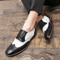 italian dress brogue shoes men office wear british style formal business shoes men oxford leather party groom shoes elegante