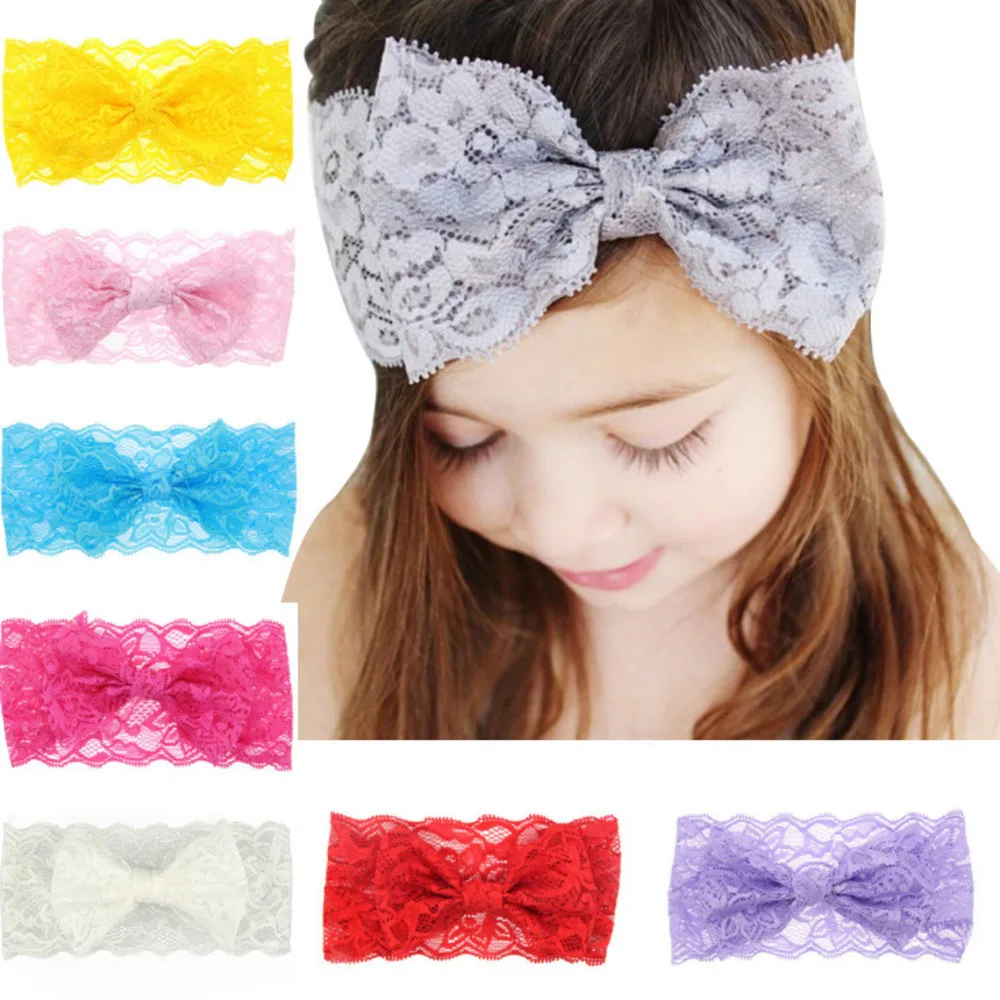 

1 Pcs Hair Bandage Tie Band Headband Bow Children Newborn Kids Headwear Baby Girl Accessories Bowknot Lace Turban