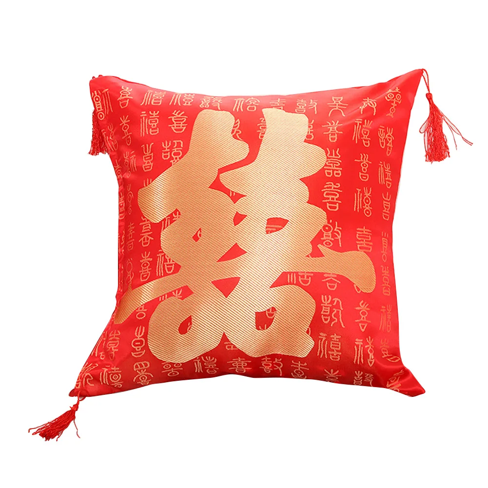 Чехол для подушки с вышитым узором на свадьбу новый год гостиной кисточками