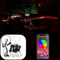 rgb led strips ambient light appsound control neon el strip car interior atmosphere lamp flexible auto decorative lamp