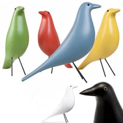 

Nordic Modern Desktop Decorative Resin House Bird Pure Color Simple Line Black White Red Bird Adornment Fashion Home Decoration