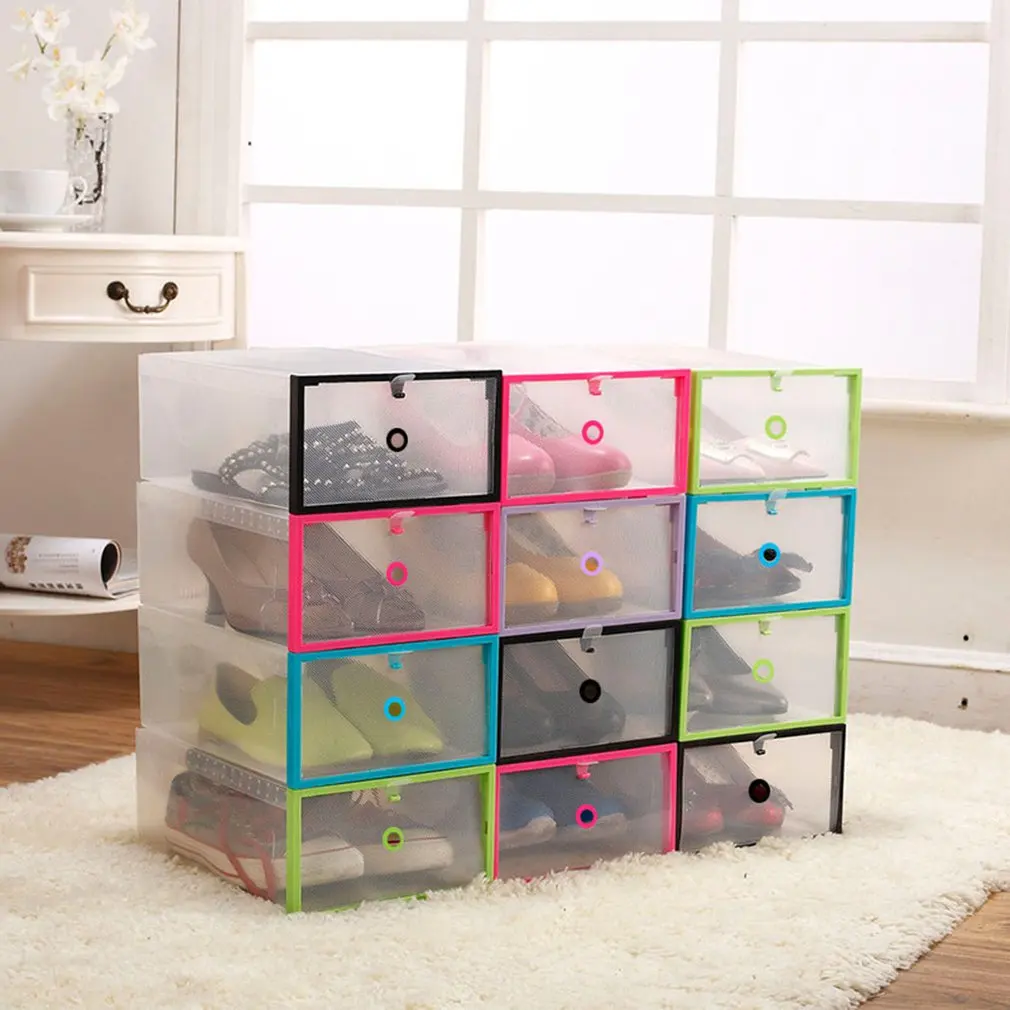 1pc Transparent Shoes Box Drawer Universal Clothinng Storage Case Organizer Stackable Slippers Sports Sundries |