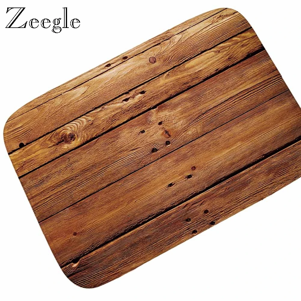 Zeegle дерево напечатано Придверный коврик для молитвенного коврика набор кухонных