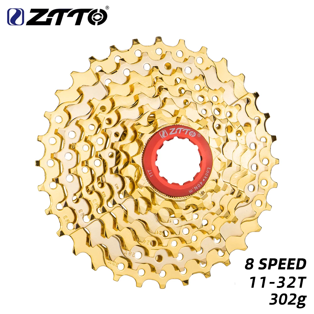 

ZTTO MTB 8 speed Freewheel 8s 11-32T Cassette gold 24s k7 8V sprocket Mountain Bicycle Parts for M410 M360 M310 M280 Tourney
