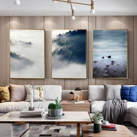 wall art picture beach clouds canvas painting forest nature landscape poster nordic style print scandinavian living room decor