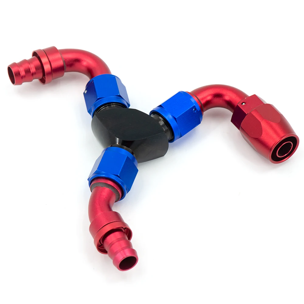 Универсальный 3-Way Y-Block (цветовой блок) штуцер адаптер AN6/AN10 6-AN/10-это мужчина к 2X