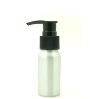 30ml 1oz empty round aluminum bottles sliver metal bottle with blackwhite twist lotion pump