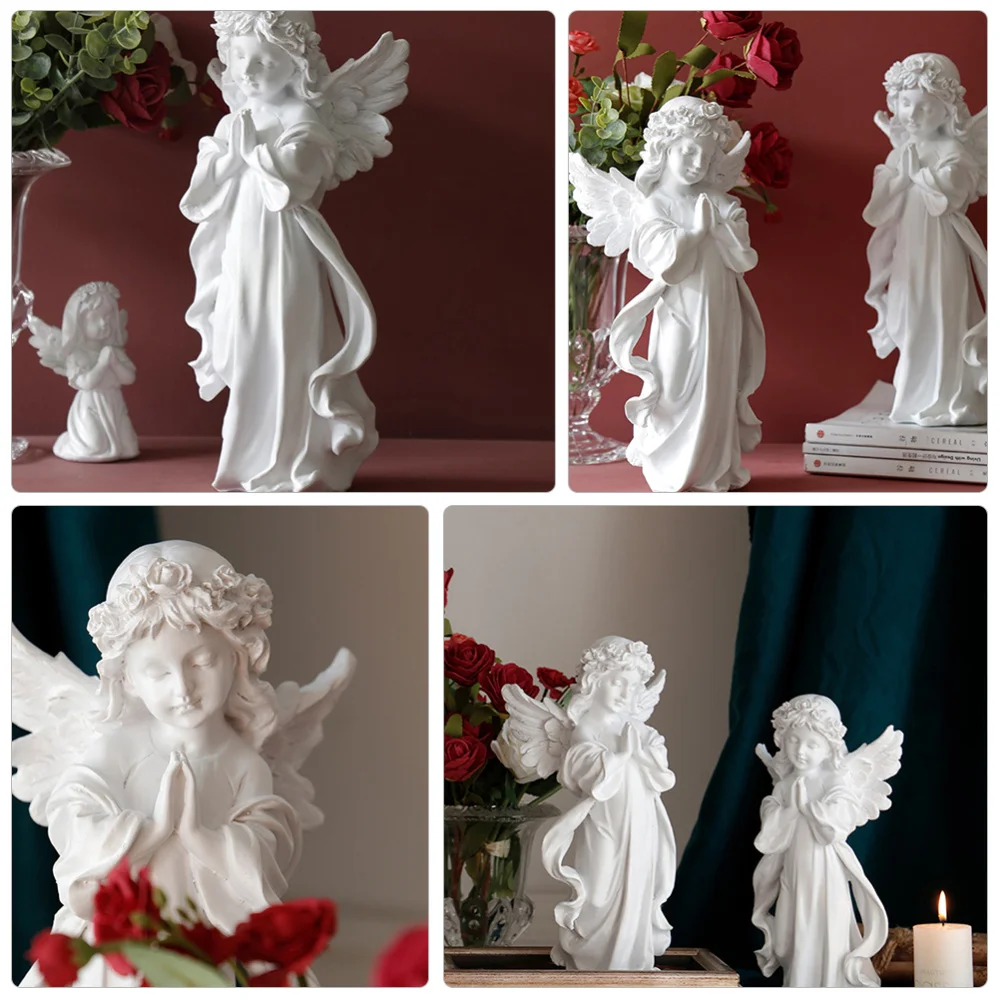 

1 Pc Lovely Creative Sculpture Decoration Adorable Statue Decoration (White)