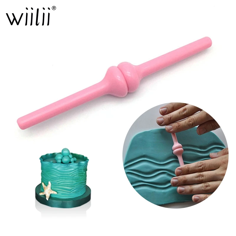 Пластиковые волнистые тиснения Скалка помадка торт украшения инструменты для