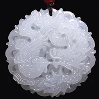 natural white jade necklace jadeite fashion hand carved necklace for women pendants charm jewelry fine accessories