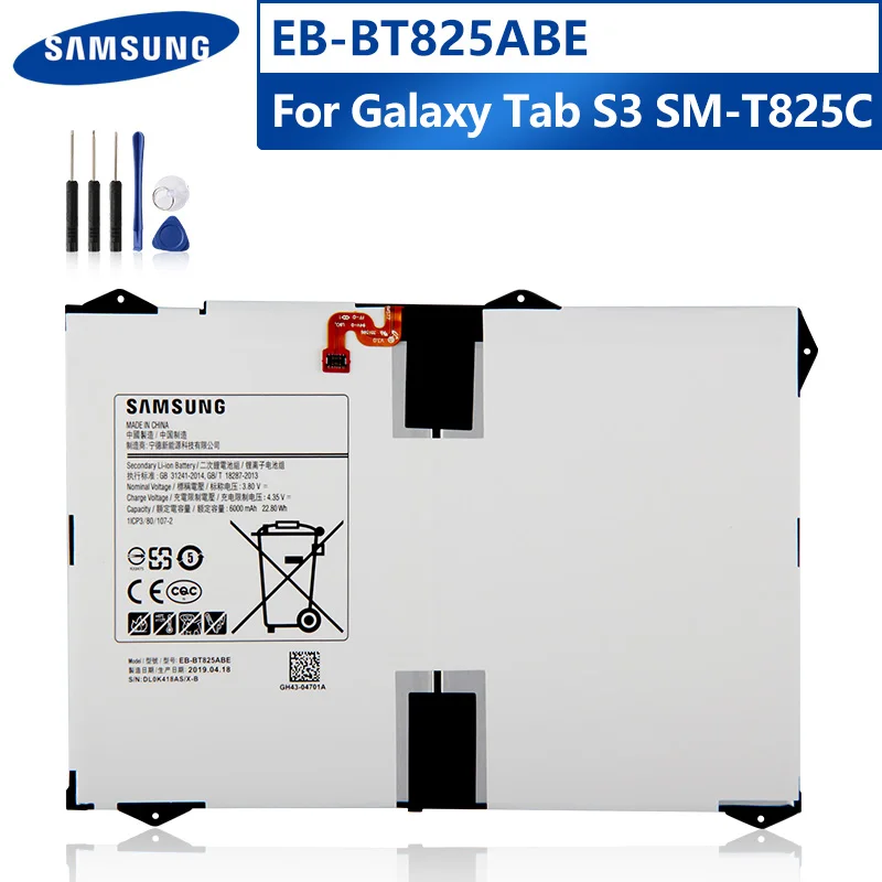 Оригинальная запасная аккумуляторная батарея для планшета Samsung Galaxy Tab S3 TabS3 EB BT825ABE