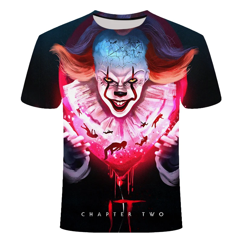 TX-1294 IT: Chapter Two 3D Футболка с принтом для мужчин и женщин, летняя повседневная футболка с изображением клоуна из фильма ужасов, Мужская футболка с триллером из фильма террора - Цвет: TX-1294