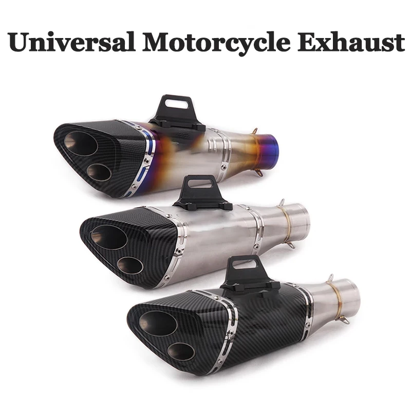 51 мм на входе универсальный глушитель выхлопной трубы мотоцикла двойной