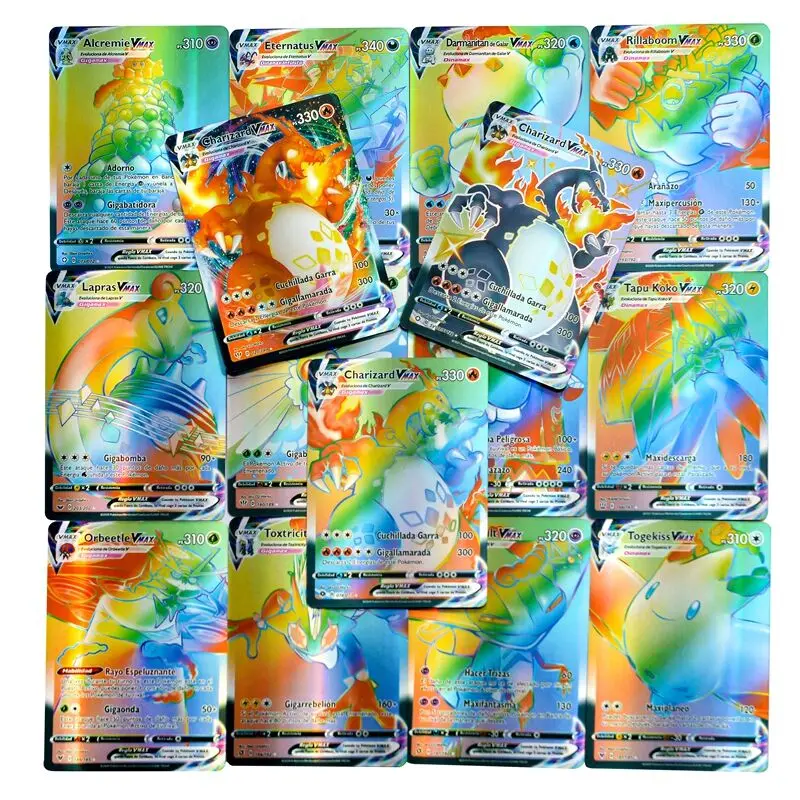

Новые голографические игральные карты Pokemon в испанском стиле V VMAX, игра Castellano Español, детская игрушка