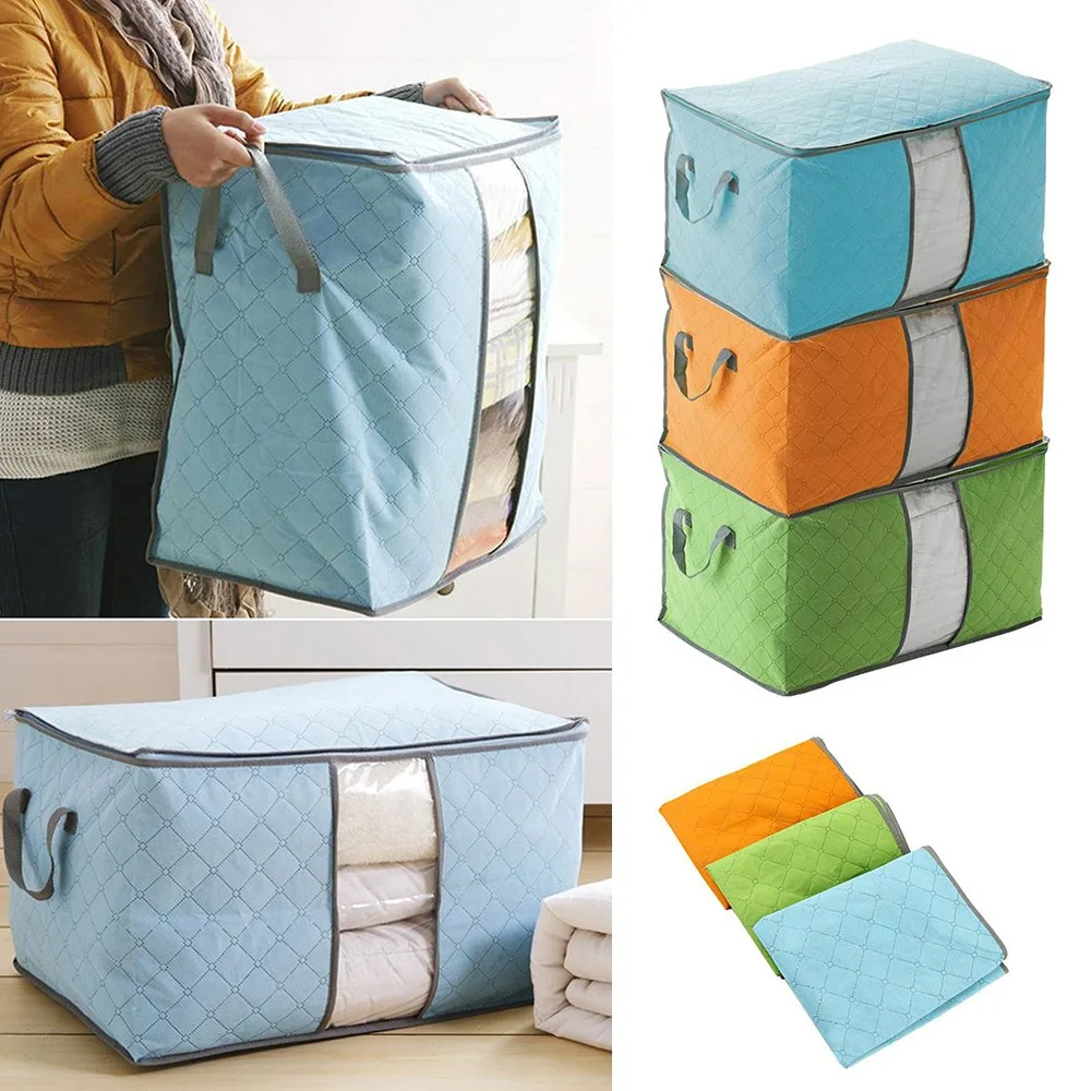 

Non-Woven Clothes Storage Bag Folding Blanket Quilt Dust-Proof Cabinet Finishing Box Home Storage Supplies Space Bags Organizer